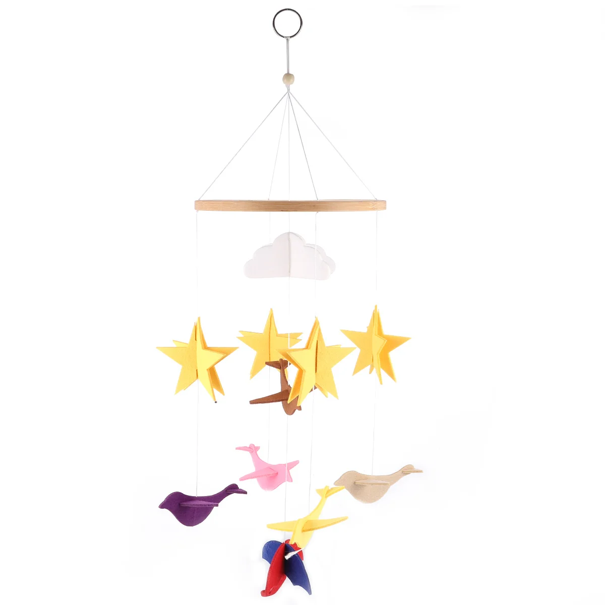 1 pçs berço do bebê pendurado decoração sentiu tridimensional vento carrilhão ornamento único leve berço ornamento interior ao ar livre