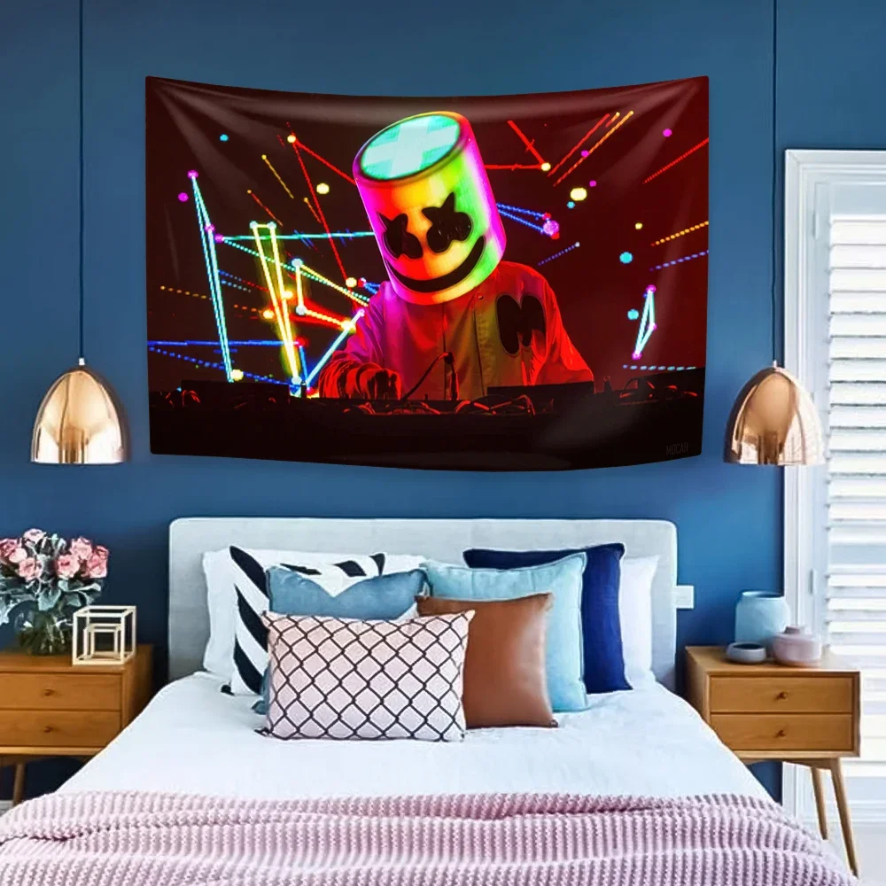 American Musician Tapestry EDM DJ Marshmellos Home Decor Large Fabric Wall Hanging Bedroom Background Cloth Sofa Blanket