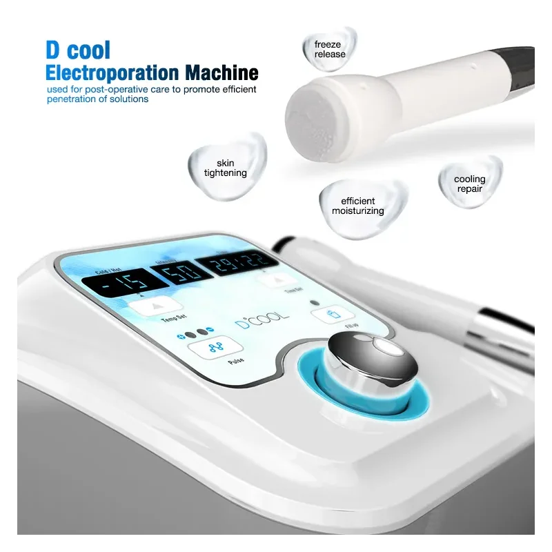 

D COOL Криотерапия Машина для подтяжки кожи Отопление Охлаждение EMS Электропорация Крио Устройство для красоты лица