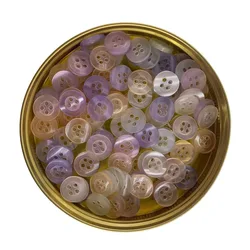 200 Mixed Shiny Resin Buttons Round 4 Holes Cat Eye Button For Shirt Sewing Machines Accessories 1.1cm