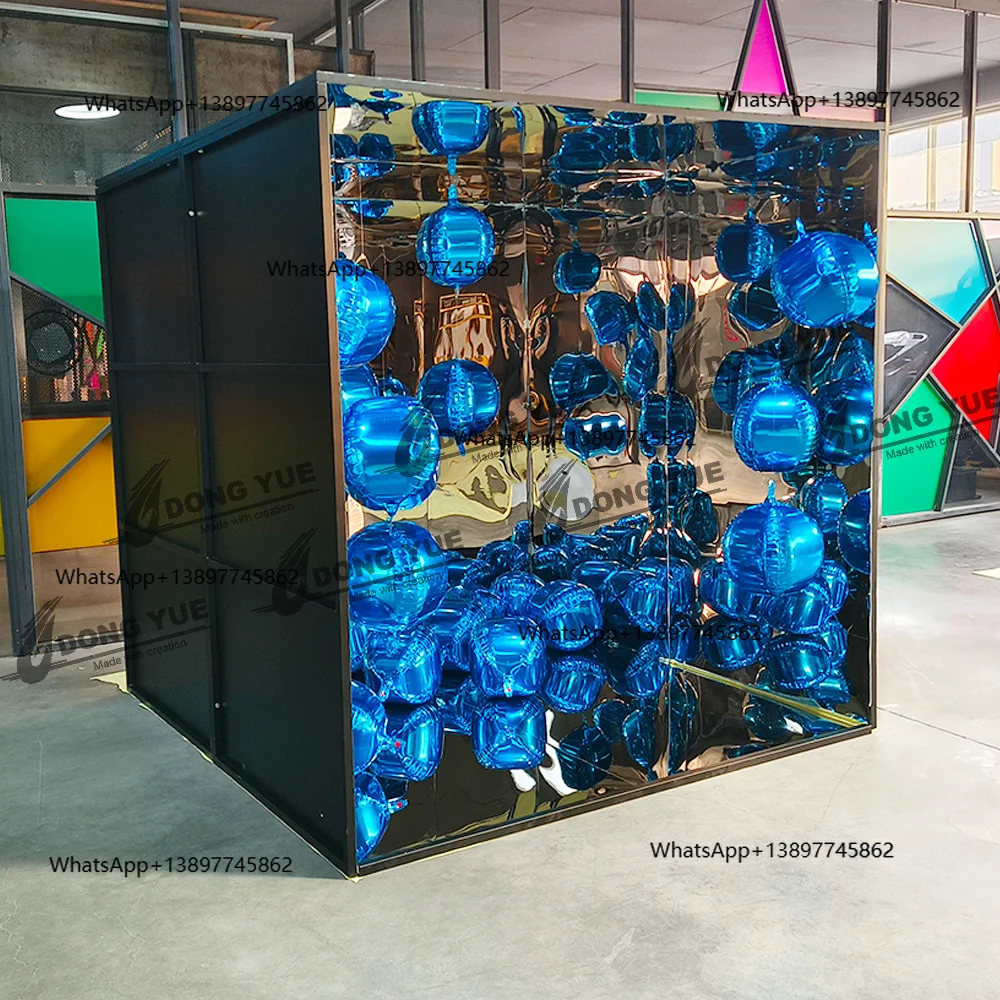 กล่องถ่ายรูปกระจกสแตนเลสแบบกำหนดเองของ Peiqi สำหรับงานแต่งงาน งานปาร์ตี้ ตกแต่งนิตยสาร กล่องถ่ายรูปกระจก