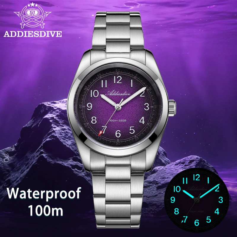 ADDIESDIVE Luxury Quartz Watches Man High Quality Sapphire Mirror Luminous Vintage Watch 100m Waterproof Surfing Watch 2026 New