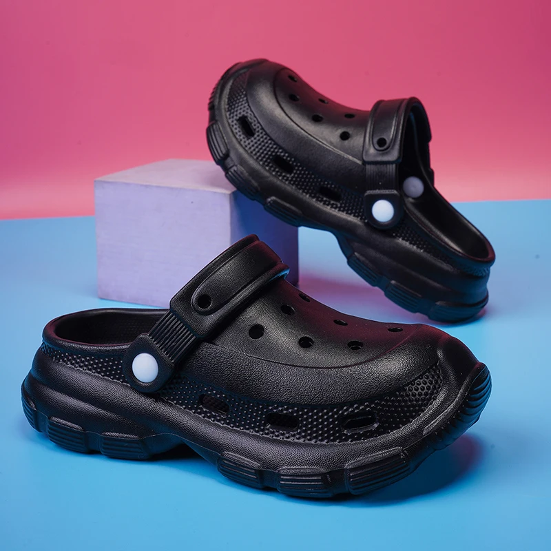 

Детские сабо с толстой подошвой для мальчиков и девочек, садовые туфли из ЭВА, летние нескользящие легкие повседневные сандалии, уличные пляжные тапочки для детей