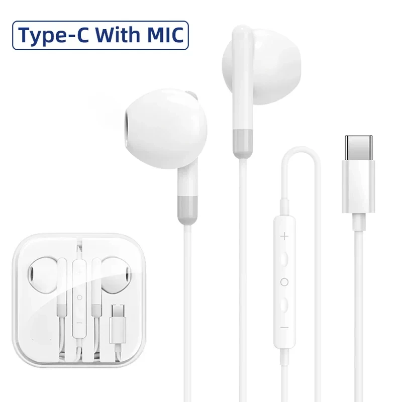 Type C 3.5mm Headset Stereo Music Earbud Wired Headphones With Mic DAC Chip For Samsung Galaxy S23 S22 S21 Ultra S20 Note 20 10