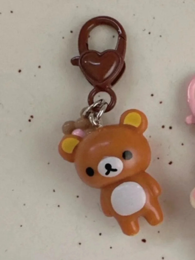 Kawaii Rilakkuma Lazy Bear Keychain Cartoon Doll Pendant Backpack Bag Phone Charm Key Ring Accessories for Girls Holiday Gift view 6