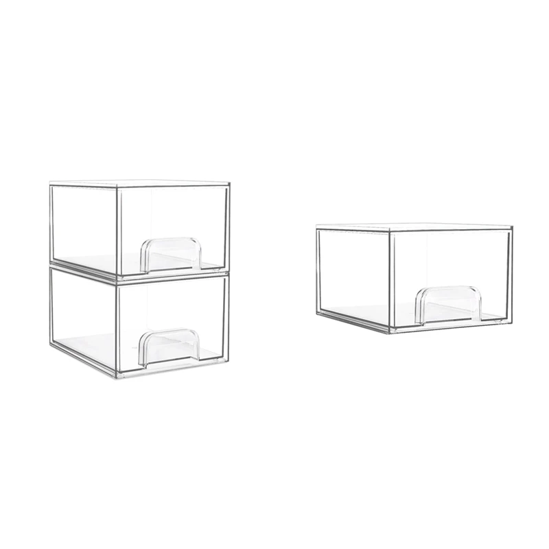 

Clear Stackable Storage Drawers,Bathroom Makeup Organizer,Storage Bins For Home Organization And Storage