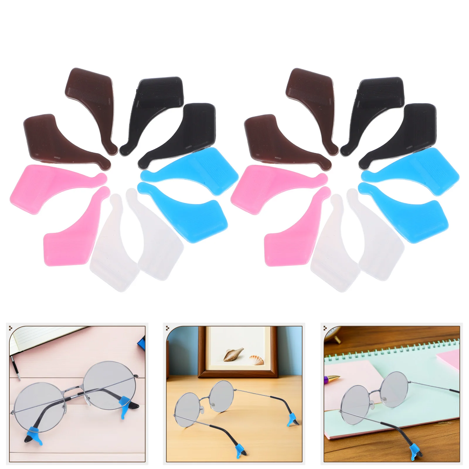

50Pairs Silicone Eyeglass Temple Tips Soft Anti Slip Glasses Ear Hooks Sports Sunglasses Retainer End Tips Spectacle Ear Support