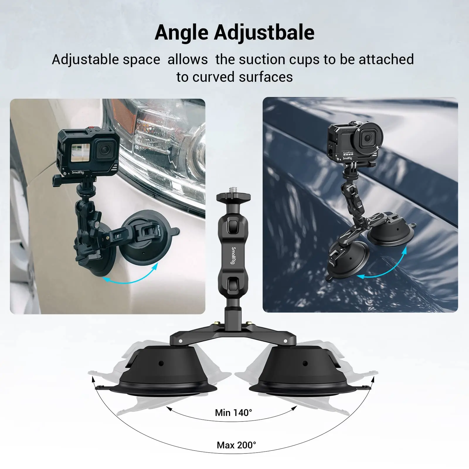 SmallRig Suction Cup Mount for GoPro Action Camera Holder on Car Window, Windshield for Sony DLSR Vehicle Shooting Vlogging 3566