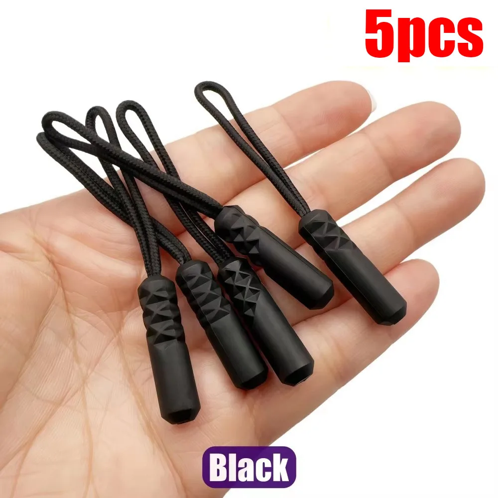 5/10 Stück Reißverschluss-Zippergriffe mit Seilenden, Ersatz-Clips für kaputte Schnallen, Reißverschlusskordel-Anhänger für Reisetaschen, Koffer, Zelte, Rucksäcke