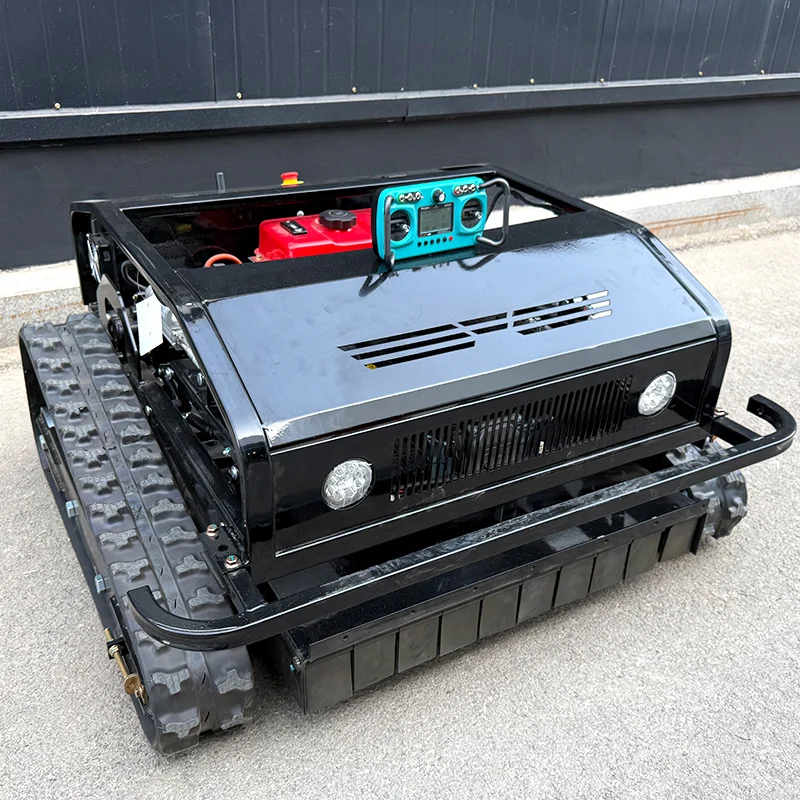 Customized Rubber Crawler Robot  Self Propelled Garden Remote Control Lawn Mower for Sale