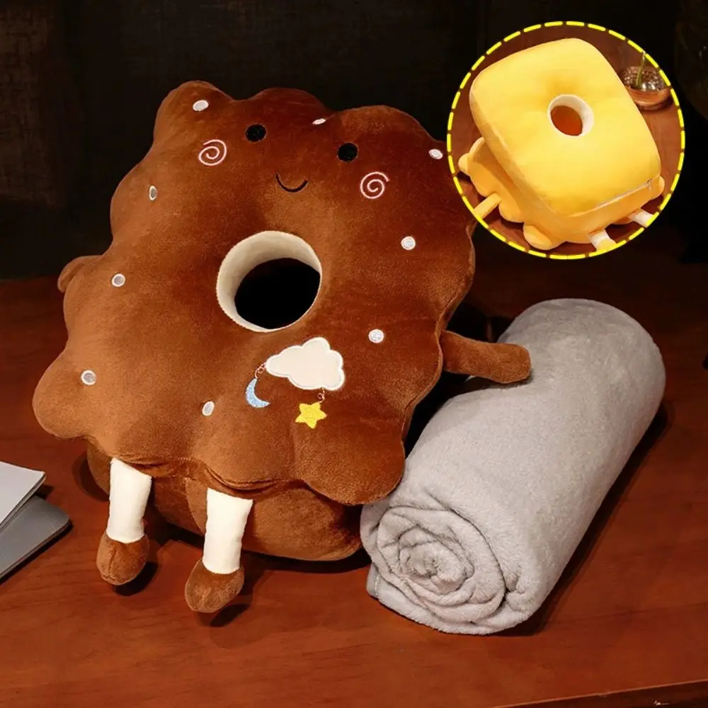 

Double-sided Hand Warmer Pillow Plush&Ice Silk Keep Warm Cookie Office Nap Pillow Cartoon Hand Hold Hollow Pillow Stuffed Toy