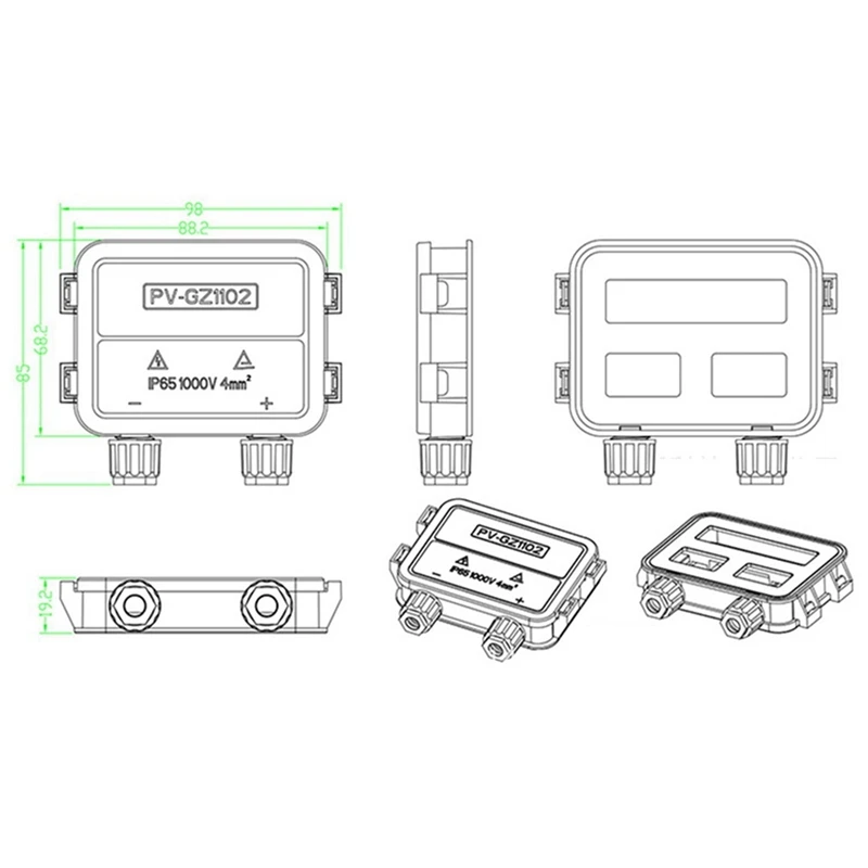 10X Photovoltaic Solar Panel Panel Junction Box 60-1500W IP67 For Photovoltaic Solar System Connector Accessories