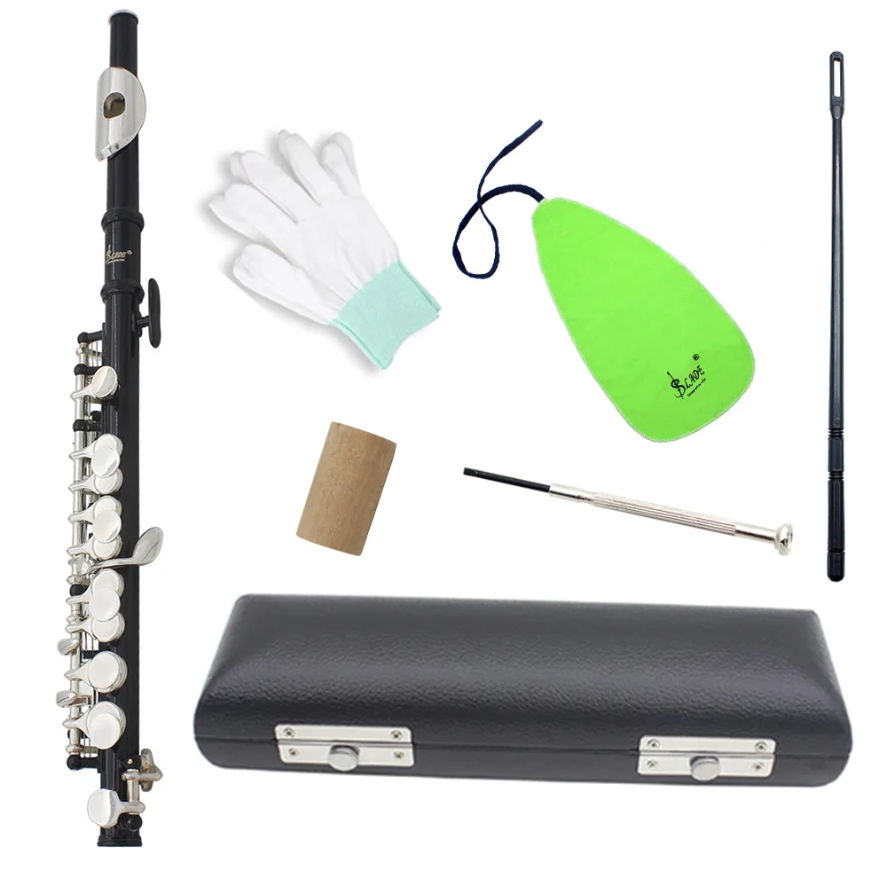 

SLADE Black Piccolo Standard White Brass Body C Key Piccolo Set for Student Beginner with Box Gloves Cork Screwdriver Parts