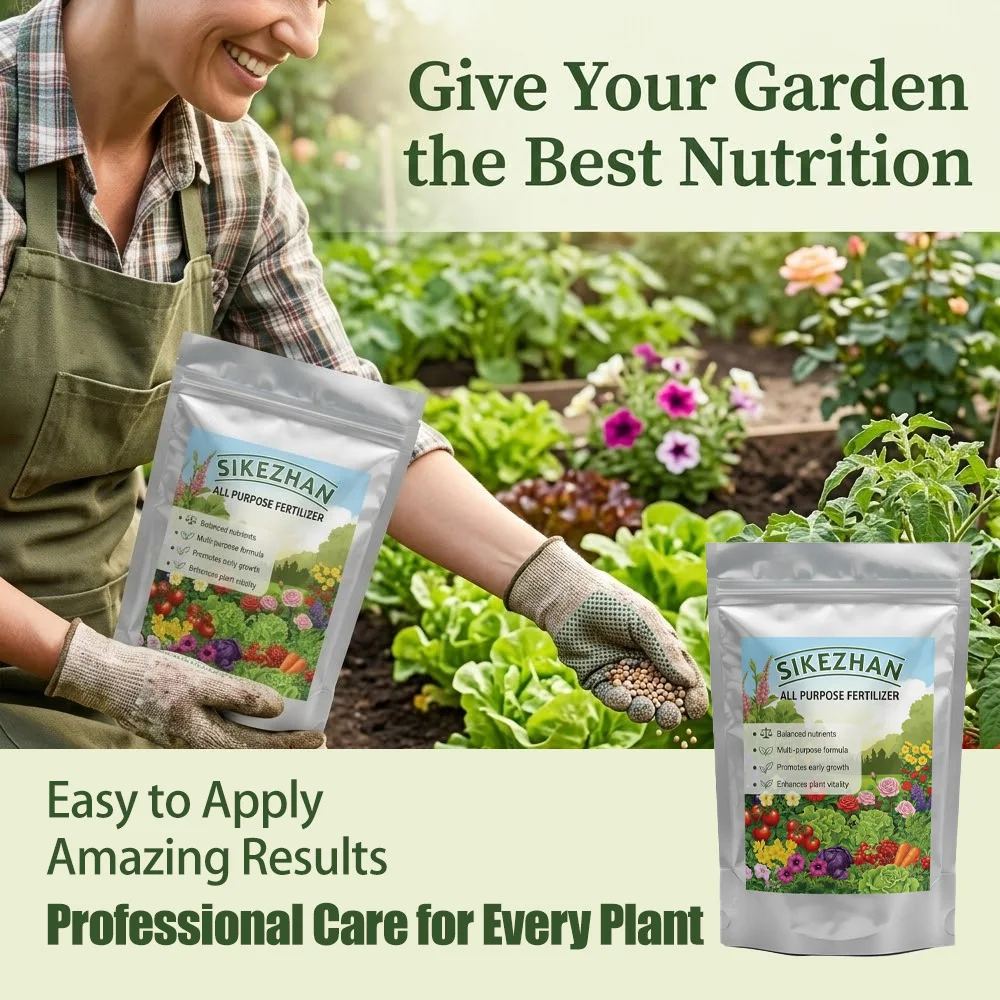 Fertilizante NPK 15-15-15, Nutrientes Equilibrados para Plantas de Interior y Exterior, Flores, Vegetales, Suplemento para Jardín