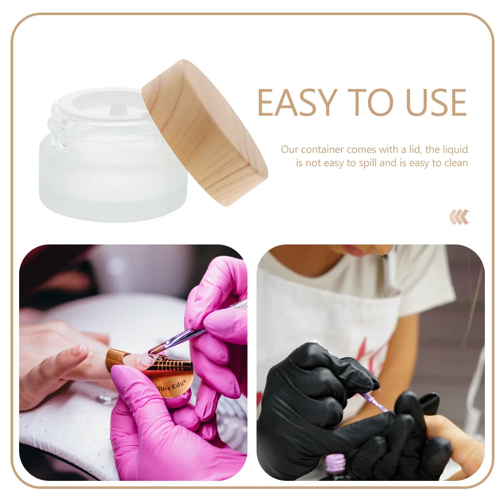 كوب مانيكير زجاجي للأظافر، كوب صغير الحجم، متين وقابل لإعادة الاستخدام، غطاء خفيف الوزن، حامل تنظيف فن الأظافر، للاستخدام المنزلي من الأكريليك #4