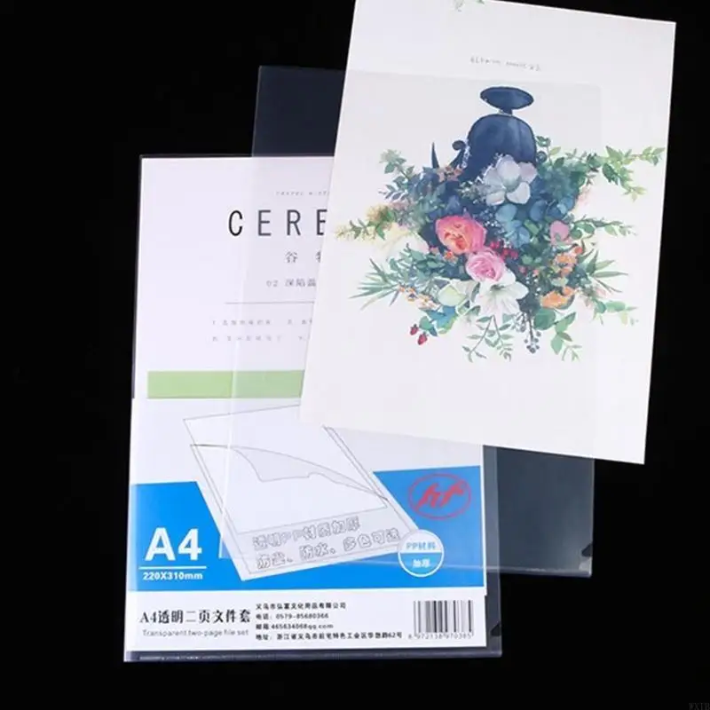 6 cores Pasta forma L Pasta Apresentação A 4 mangas plástico para o escritório