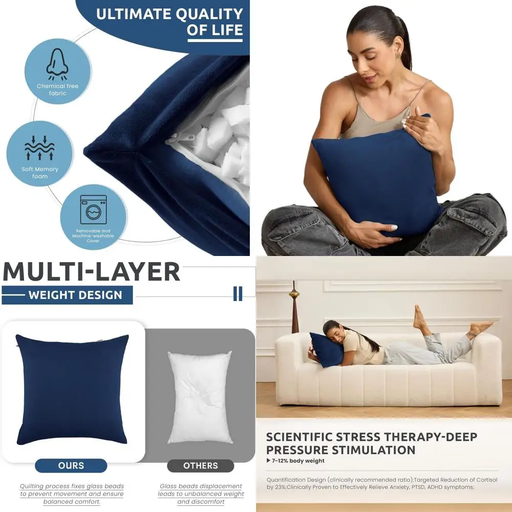 

Утяжеленная подушка для тела весом 9 фунтов для снятия тревоги, улучшения сна и снижения стресса, с моющимся чехлом