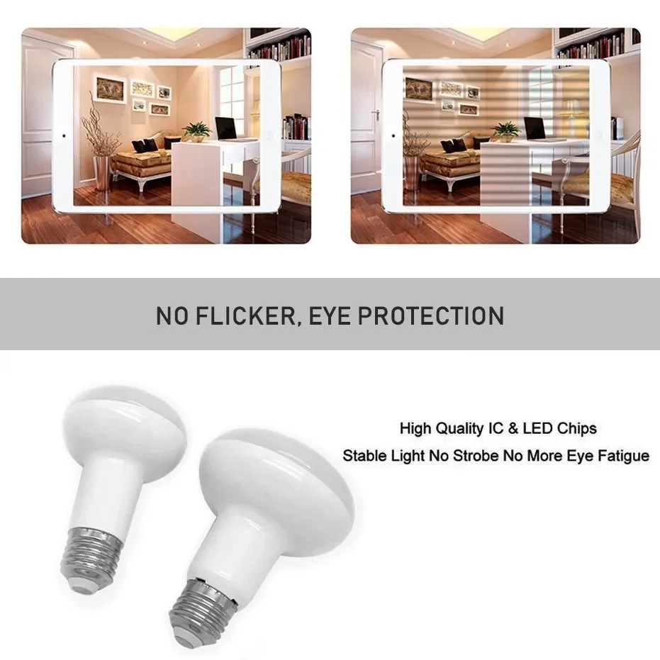 No Flicker R39 R50 R63 R80 LED Umbrella Bulb AC85-265V E27 E14 Bombillas Lamp CFL Ampoule Spotlight Light Lampada For Home