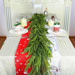 YeeNanee 5.9FT Artificial Norfolk Pine Garlands Real Touch Christmas Cypress Greenery Vine for Table Mantle Xmas Home Decoration