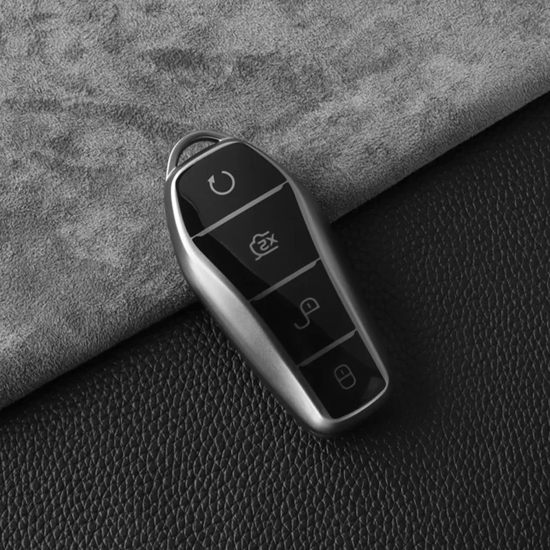 

4 Buttons TPU Car Remote Key Case Cover Shell for BYD Qin Plusdmi Atto 3 Han EV Dolphin Seal u dm i Keychain Accessories