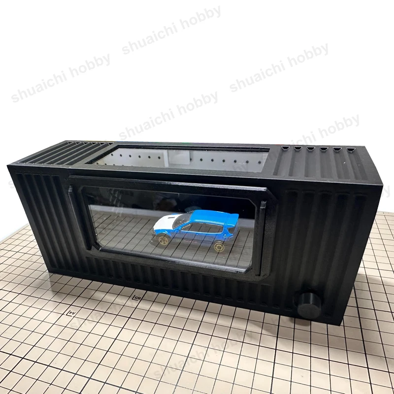1PCS For 1/64 Scale Car Model Wind Tunnel Test Display Box Simulated Water Mist Smoke Type-C Powered Desktop Decoration DIY Part