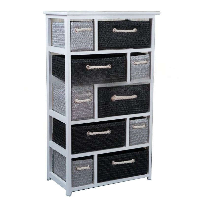 

Korean style, home furnishing, color, four bucket wood draw, storage cabinet, bedside, storage