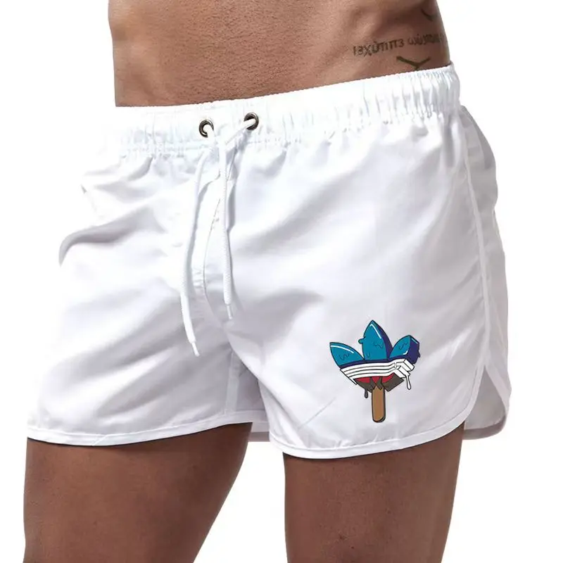 

Simple and colorful printed men's beach shorts outdoor casual sports men's clothing loose waistband quick drawstring
