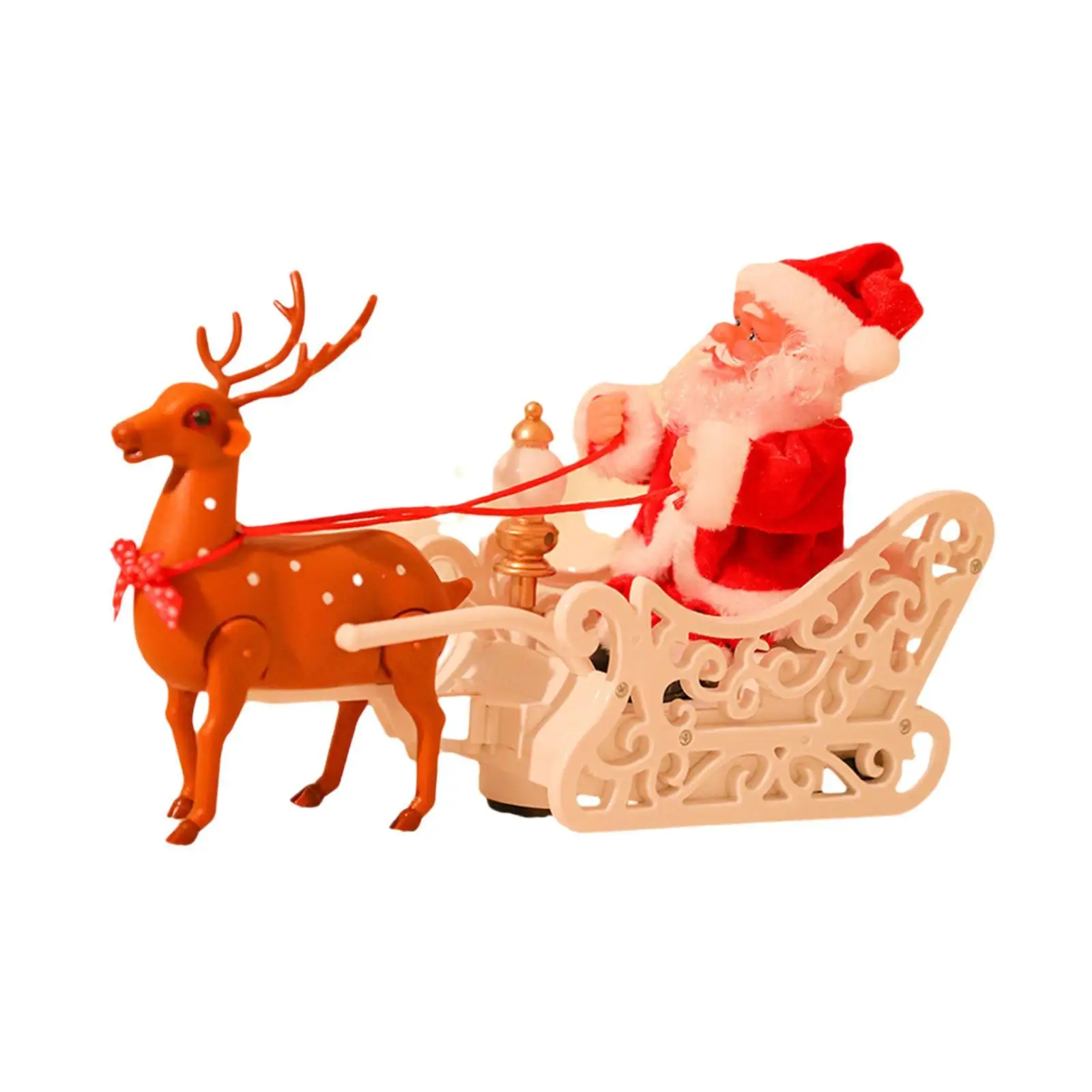 Electric Santa Reindeer Sleigh Toy Christmas Decorations Electric Ornaments