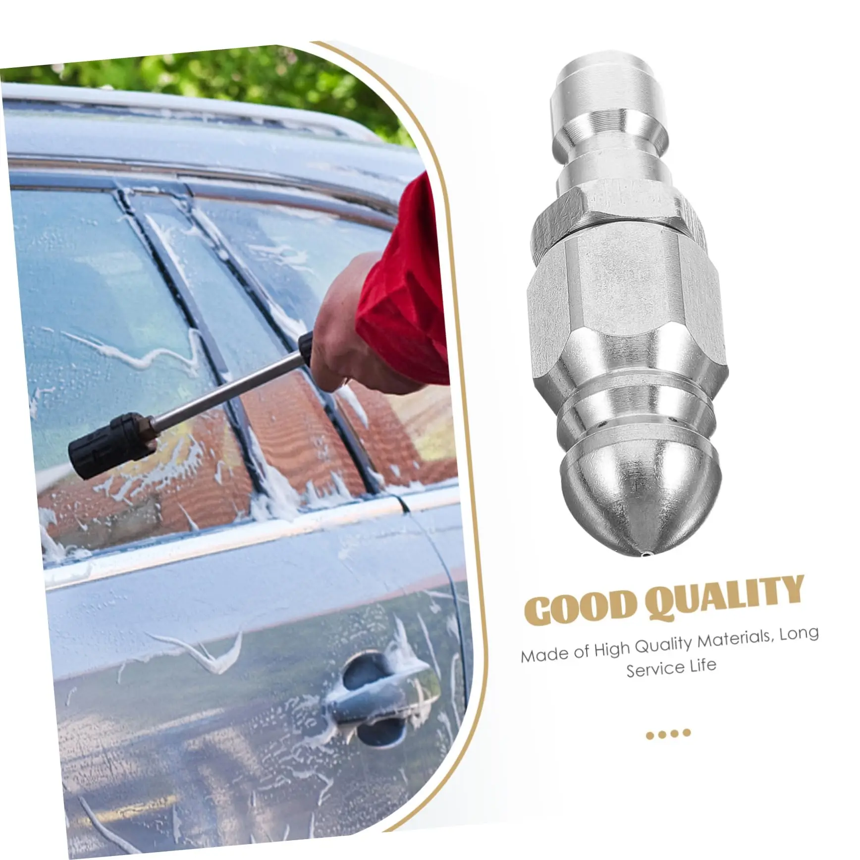 Rafford 1Pcs5000 PSI High-Pressure Sewer Jetter Nozzle | Stainless Steel, 1/4'' Quick Connect, Mini Compact | Drain Cleaning Kit