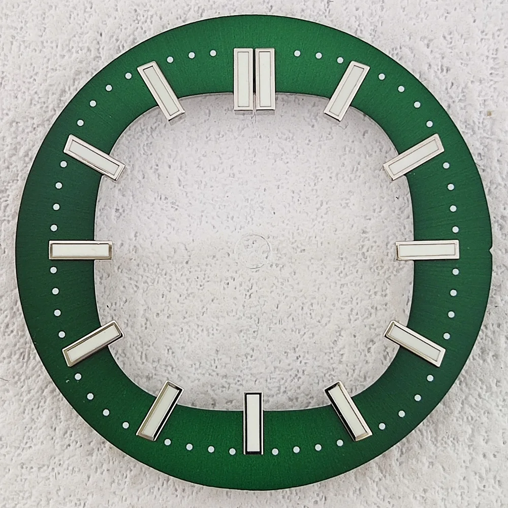 30.5mm watch dial NH70/NH35 dial Hollowing out green Luminous dial watch accessory Suitable for NH70 NH72 NH34/36/38/35 Movement