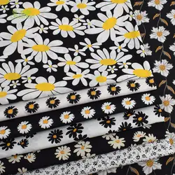 Chainho,Printed Plain Weave Poplin Cotton Fabric,DIY Sewing Quilting Material,Patchwork Cloth,Floral Series,3 Sizes,PCC09
