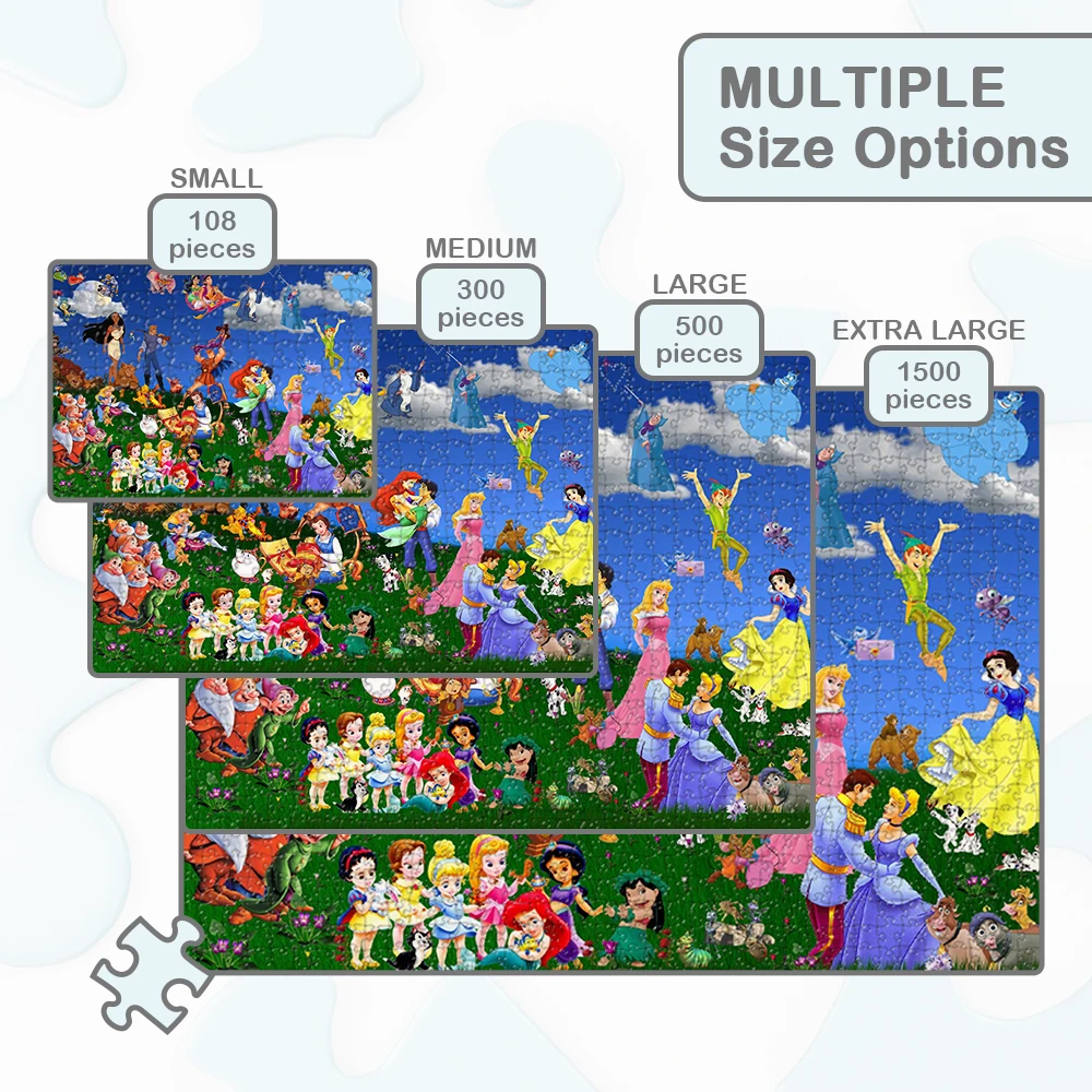 Personaggi Disney Puzzle di cartoni animati Bellissimo sfondo di prateria Giochi e puzzle Puzzle di carta trasparente cielo blu per adulti