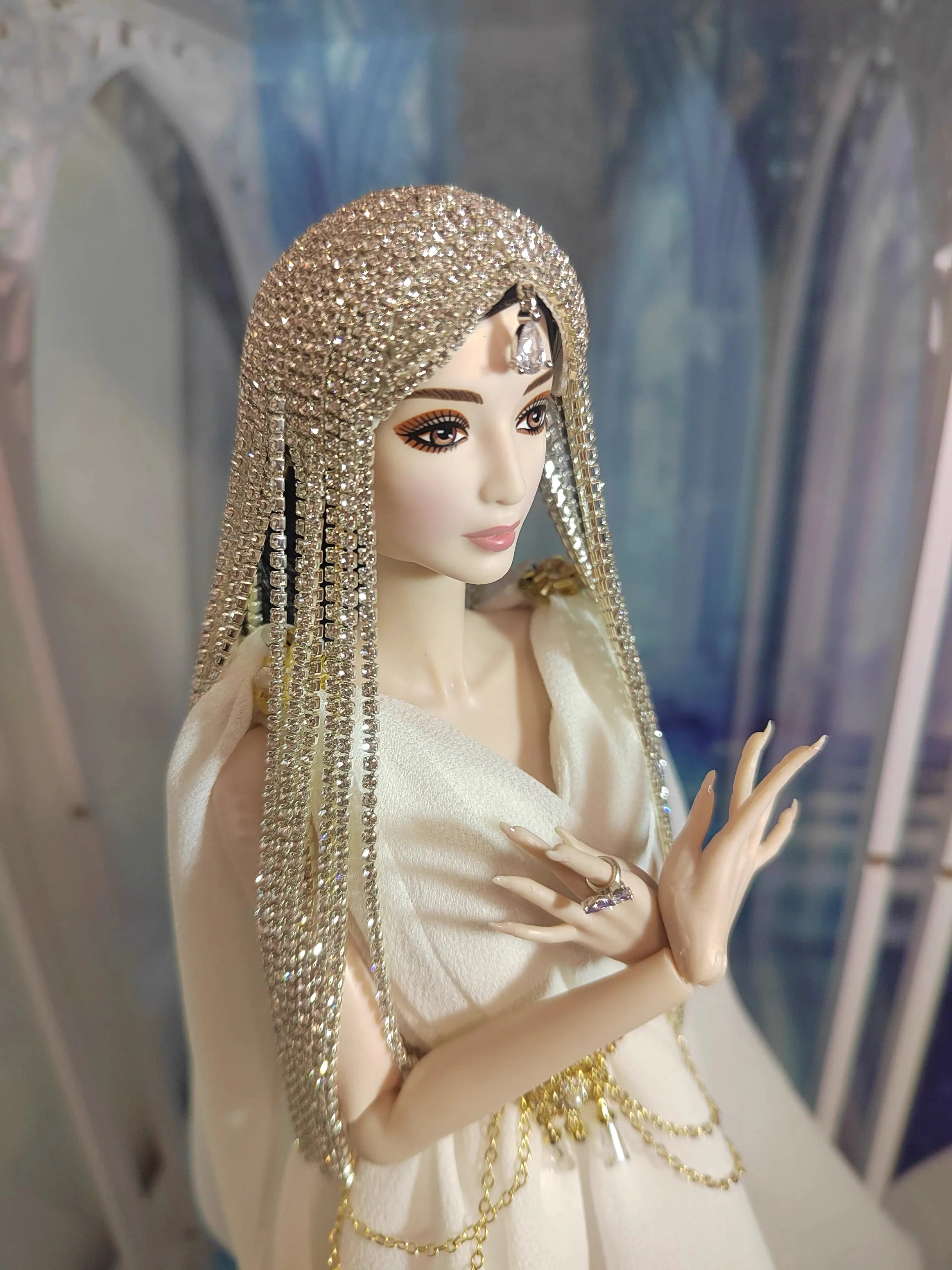 เครื่องประดับนางแบบขนาด 30 ซม. เพชรระยิบระยับ แฟชั่นที่คาดผมประดับเพชร นางฟ้าประดับเพชร สำหรับตุ๊กตาเจ้าหญิงขนาด 1/6 แต่งตัว