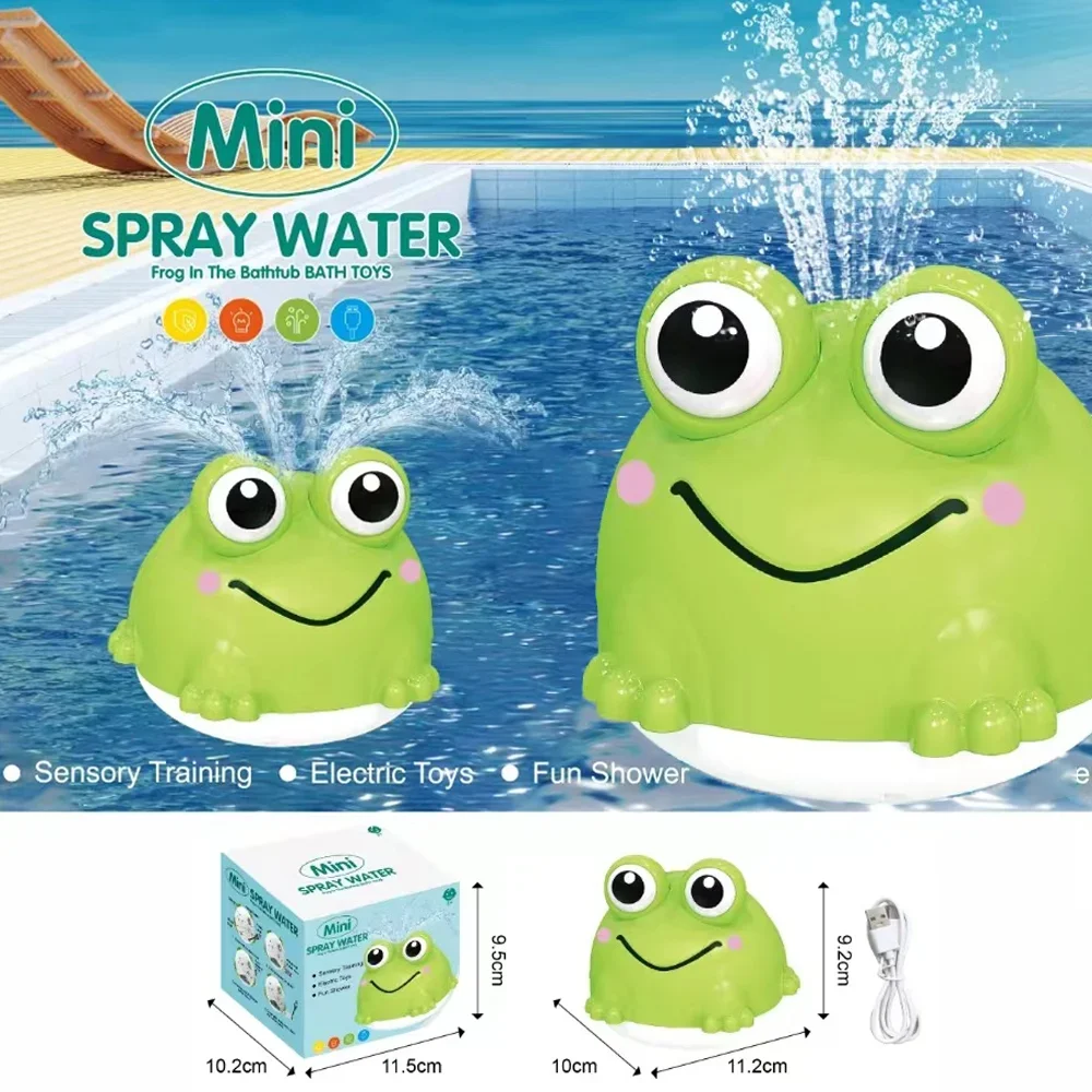 Auto-Sensing Spray Frog Bath Toys with LED Light Button - Children Shower Water Play for Kids Gifts #1
