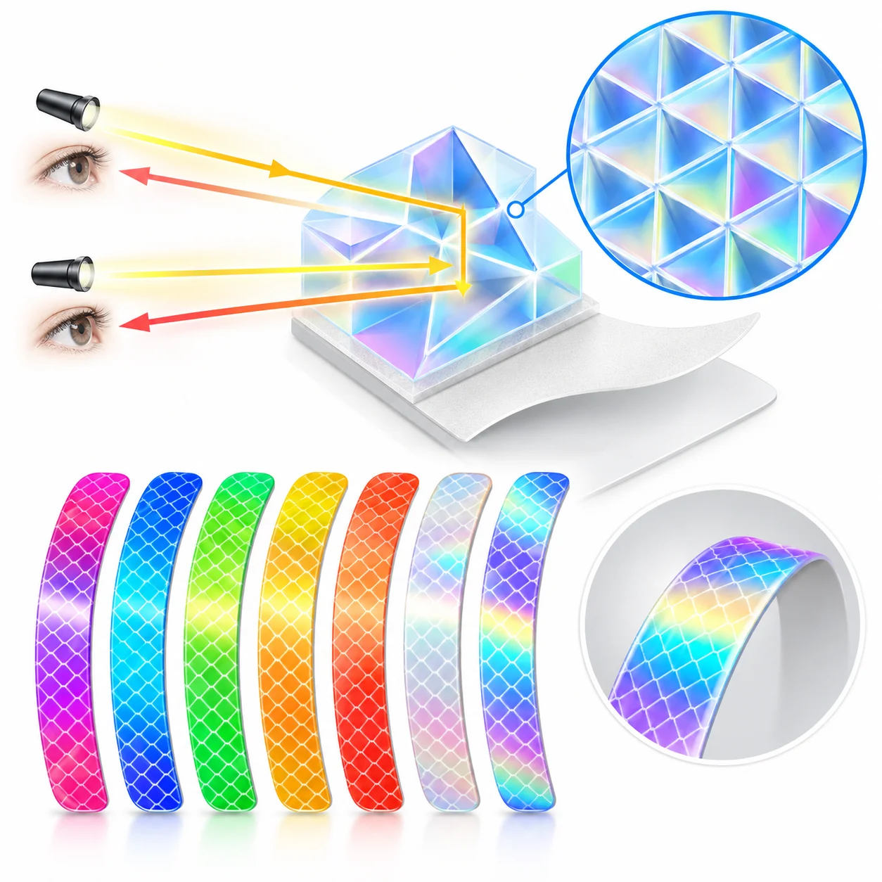 Car Wheel Rim Reflective Stickers Colorful Laser Glow Tape Motorcycle Tire Decals Night Safety Warning Decoration Accessories