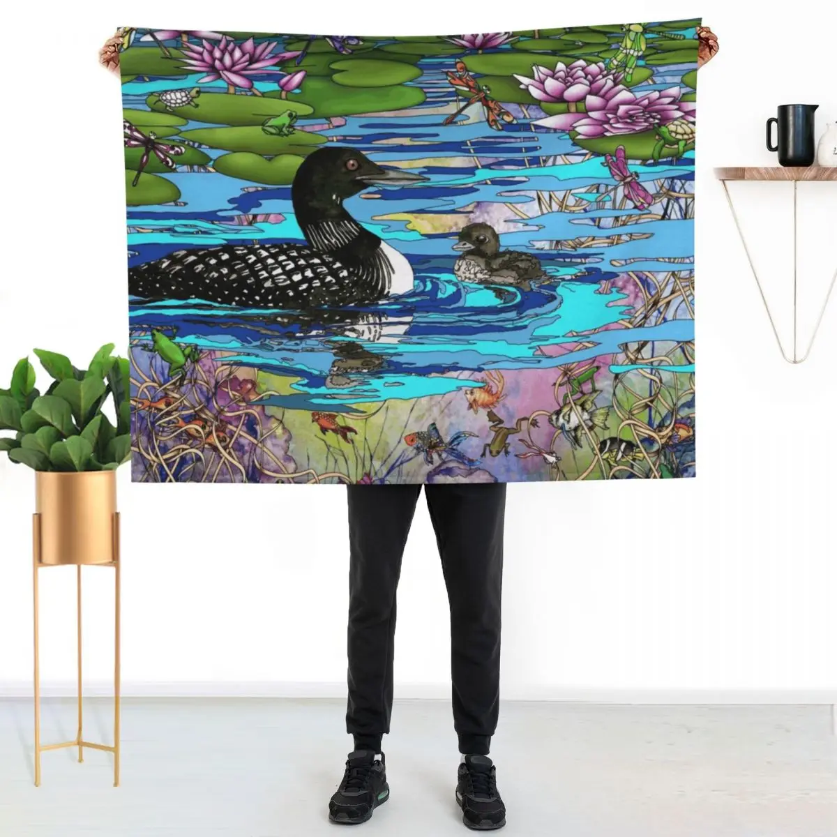 Loons and Water Lilies Throw Blanket heavy to sleep Furrys Thins Blankets For Sofas For Baby Giant Sofa Blankets