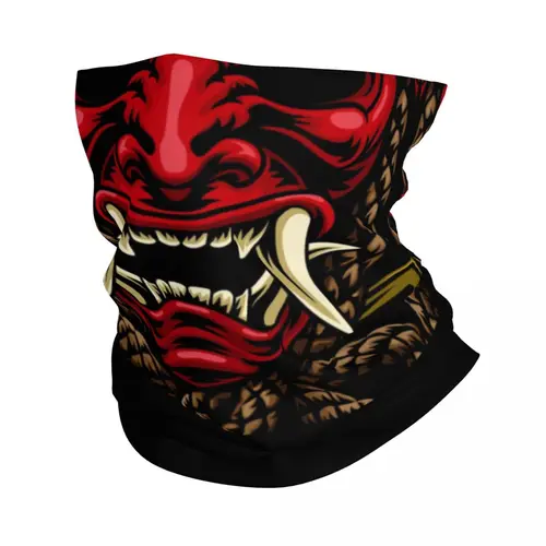 Oni Demon Bandana cuello polaina a prueba de viento cara bufanda cubierta hombres mujeres samurái japonés Ronin sombreros tubo pasamontañas