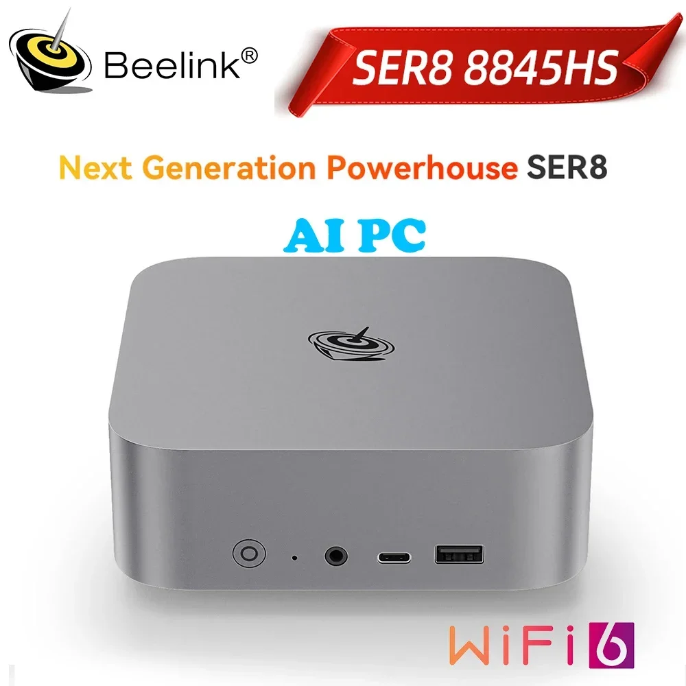 

US.EU 2024 Beelink Mini Gaming PC SER8 Powerful AI PC With AMD Ryzen 7 8845HS 32G DDR5 1T NVME PCIe4.0 SSD 2.5Gbps Desktop Compu