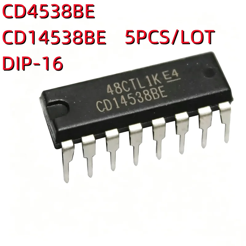 5PCS/LOT CD4538 CD4538BE CD14538BE  DIP-16 Double Precision Monostable Multivibrator  In Stock NEW original IC