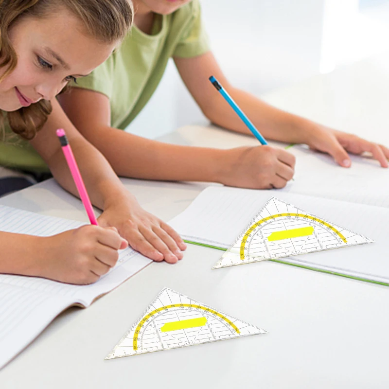 幾何学的な三角定規多機能学生プロフェッショナル製図定規文房具デザイン描画定規ハンドル付き