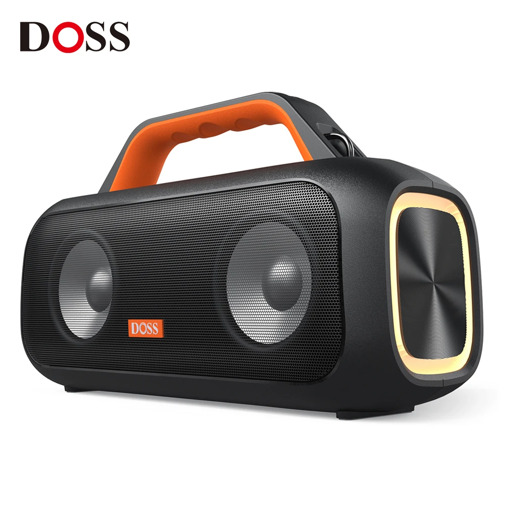 DOSS Portable Speaker Bluetooth 5.3 Powerful 60W Stereo Sound with Bass Subwoofer 25H Playtime IPX6 Waterproof Outdoor Speakers