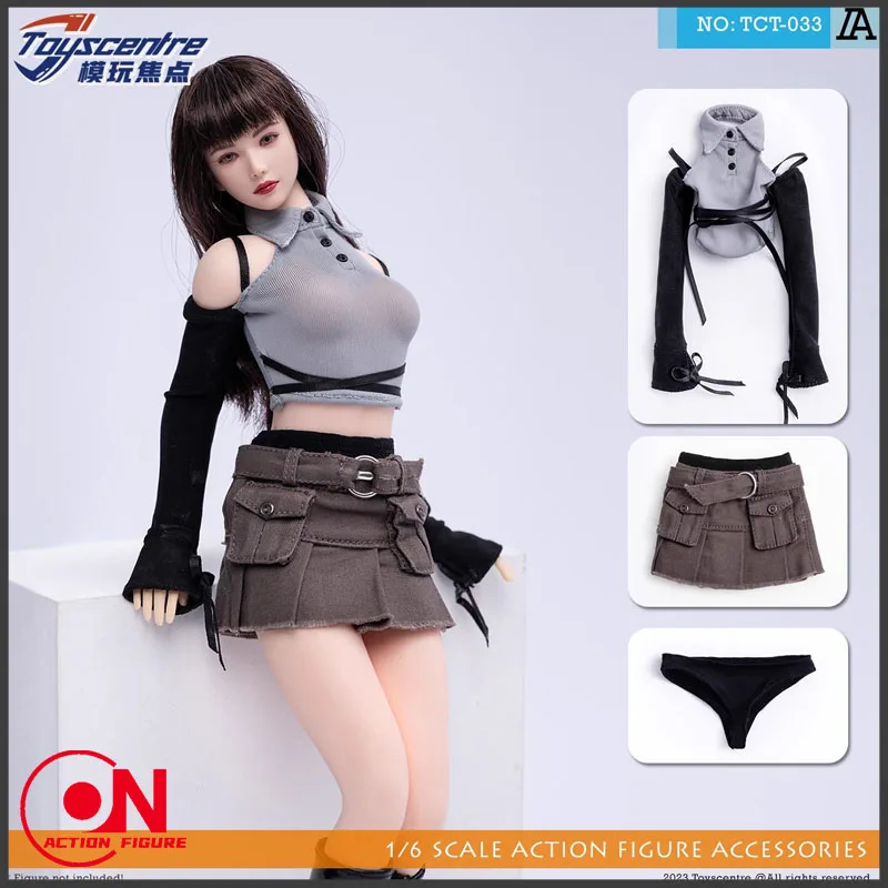 Toyscentre TCT-033 1/6 Scale Strapless T-shirt Work Skirt Hot Girl Clothes Model Fit 12'' Female Soldier Action Figure Body Doll