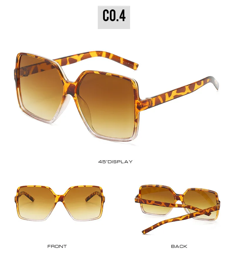 Neue Vintage-Sonnenbrille für Damen und Herren, Quadratischer Großer Rahmen, Marken-Designer Retro-Shades, Modische Sonnenbrille ﻿ für Männer – Detail 9