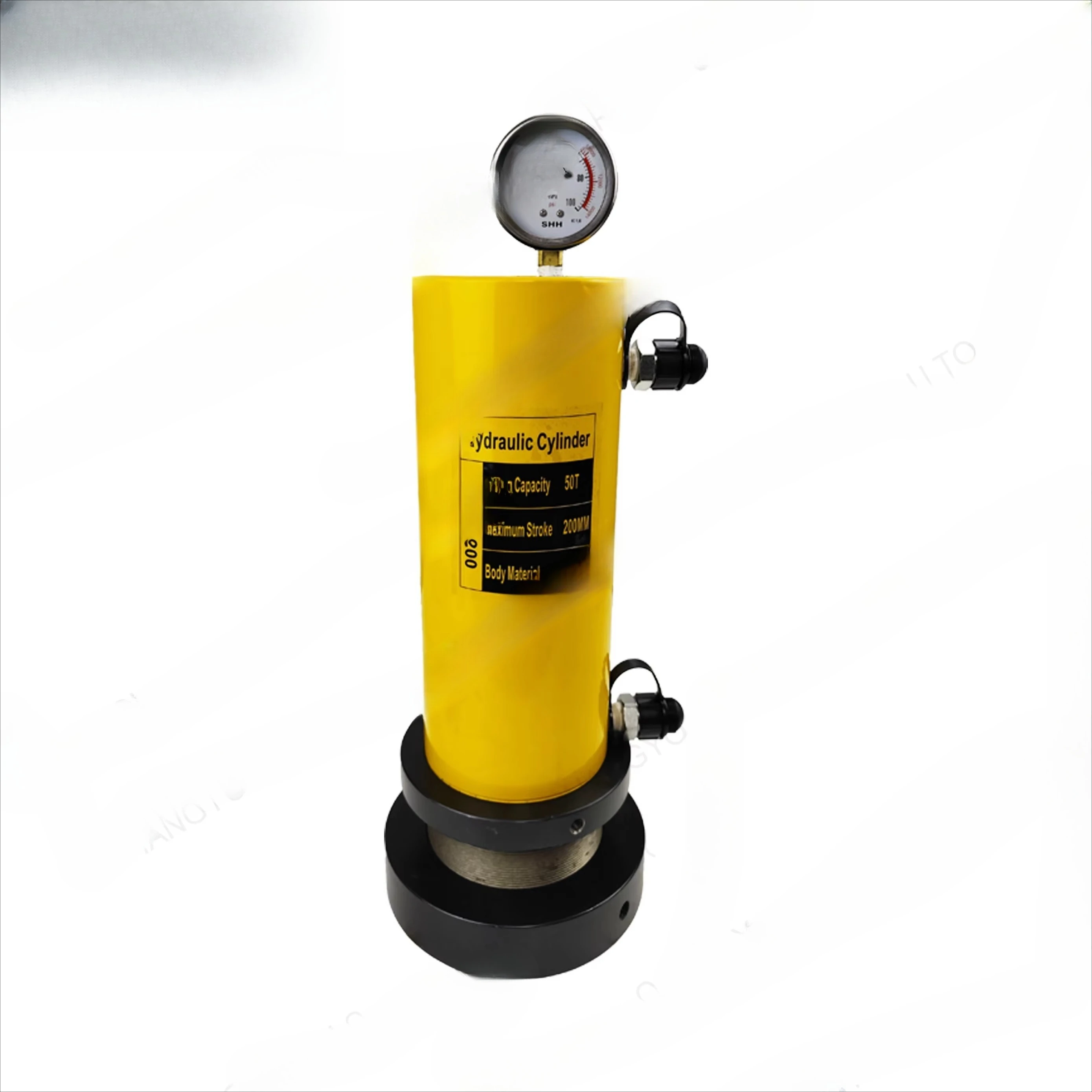 

RR-50200 50t capacity double acting hydraulic cylinder jack with nut and pressure gauge 200mm stroke lift jack