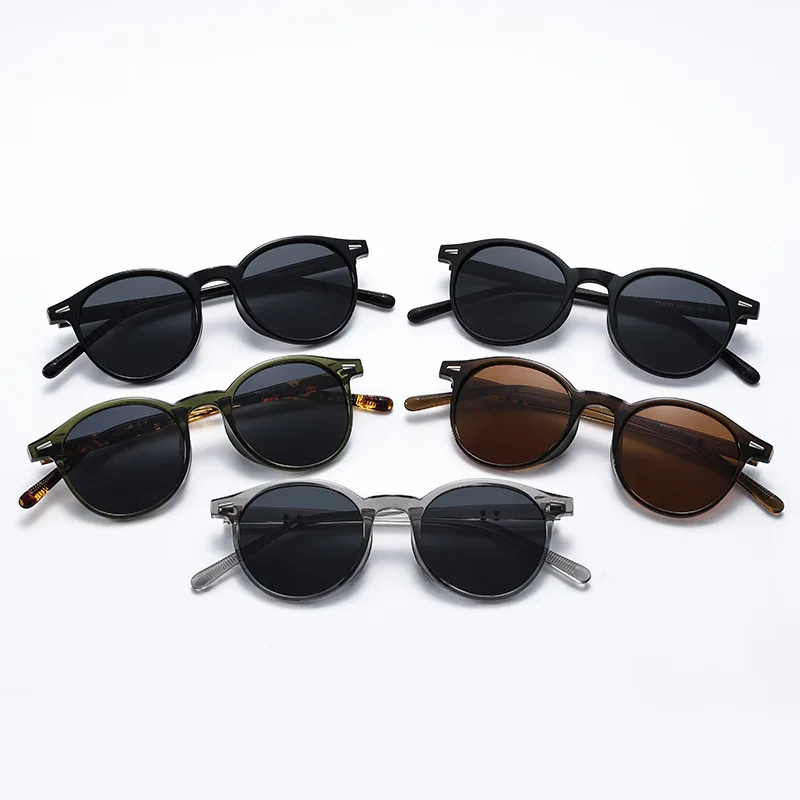 خمر النظارات الشمسية المستديرة للنساء الرجال نظارات شمسية دائرية الإناث البيضاوي نظارات Oculos دي سول للذكور الإناث النظارات