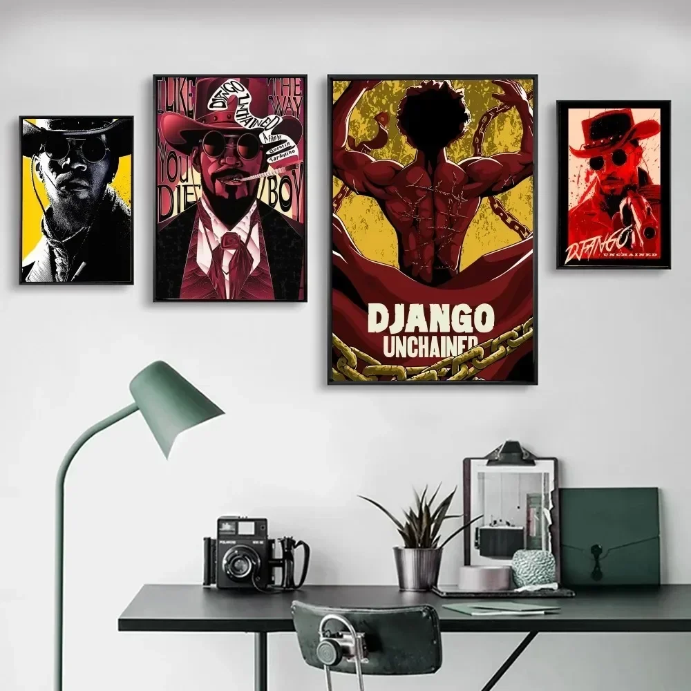 Django Unchained Classic Retro Movie Poster Poster Prints Bedroom Office Living Room Art Wall Painting Home Decoration Sticker