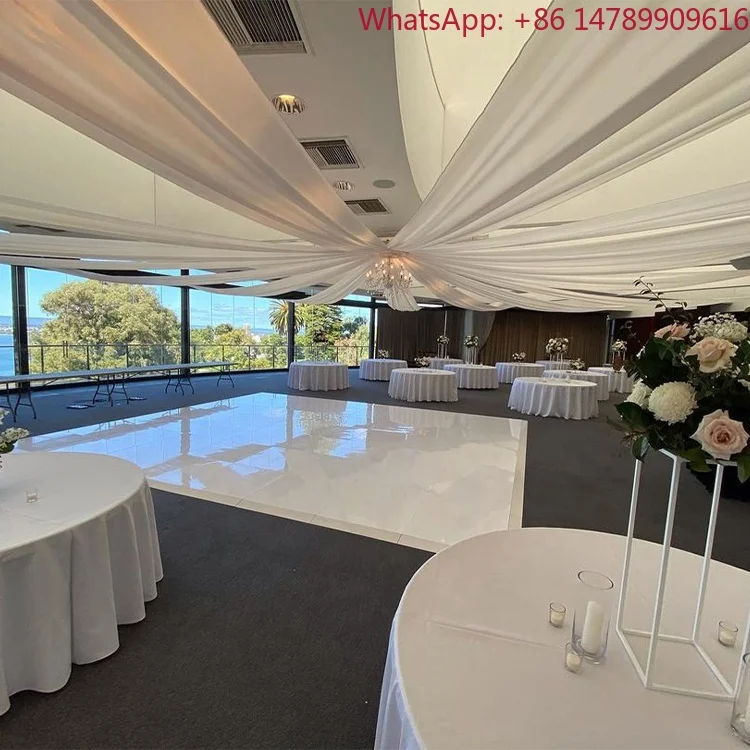 Интерактивные наклейки для танцпола Human-Screen Interaction70s Rent Event Laminate Circular 20ft By 20ft Glossy White Dance Floor Decals For Weddings Interactive LE