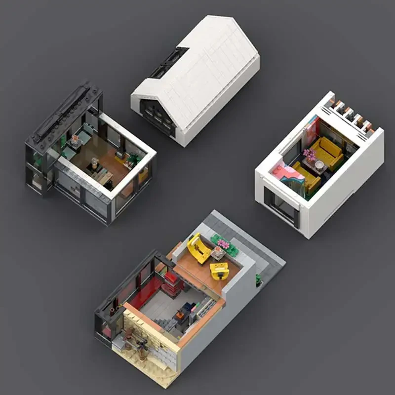 MOC الحديثة عرض الشارع بناء المركز المالي نموذج لتقوم بها بنفسك لغز التجمع اللبنات لعبة هدية عيد ميلاد للأطفال