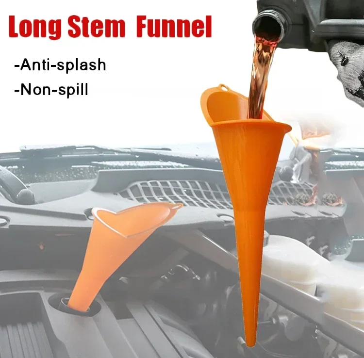 Auto-Trichter mit langem Stiel, Öl- und Kraftstofffüllwerkzeuge, spritzwassergeschützter Kunststoff-Öltrichter, Motorrad-Betankungswerkzeuge, Autozubehör – Detail 5