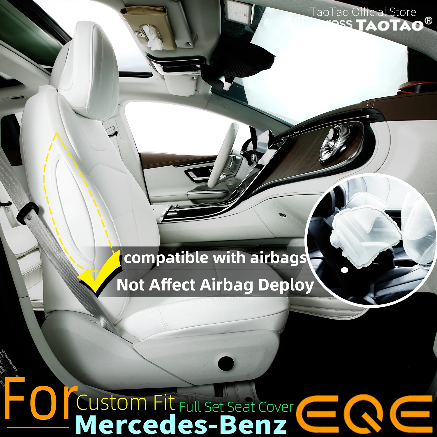 Funda de asiento personalizada para mercedes benz eqe 350 suv, fundas de asiento de coche, juego completo impermeable